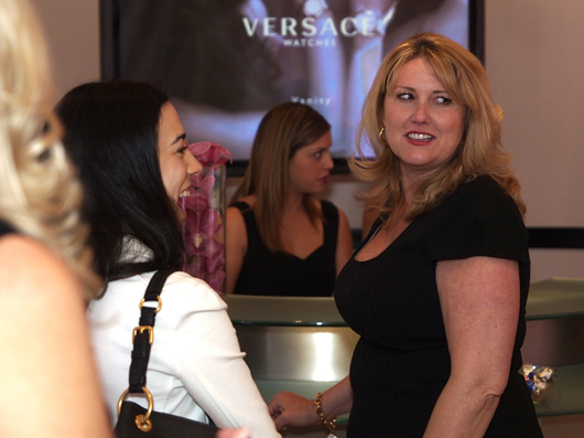 Kari Allen Holding Court at the Versace Couture 2013 Exhibit