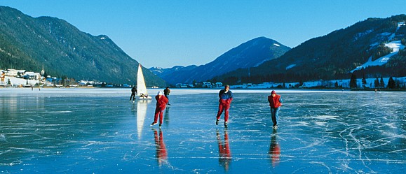 Lake Weissensee Ice Sports in Carinthia, Austria