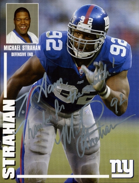 Michael Strahan Autograph Photo to Samuel Friedmann