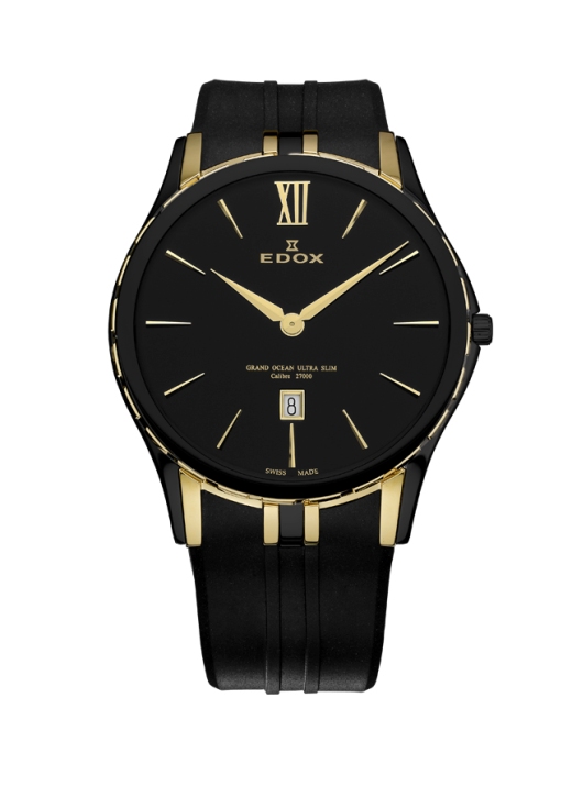 Edox Mens 27033 357JN NID Grand Ocean Calibre Ultra Slim Luxury Watch - Front View