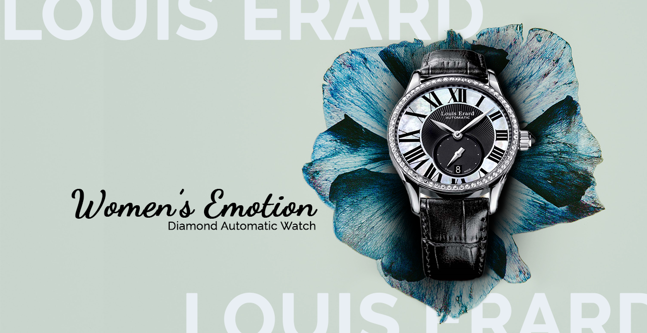 Louis Erard 92310SE02.BAV04 Women's Emotion MOP Black Dial 